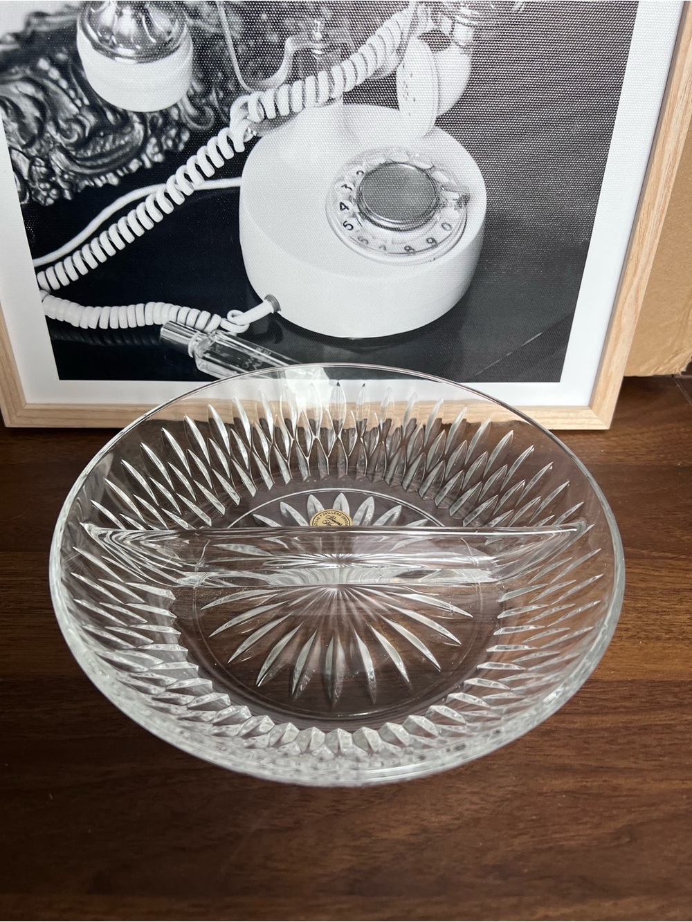 Princess House Clear Cut Grystal glass Serving Bowl .